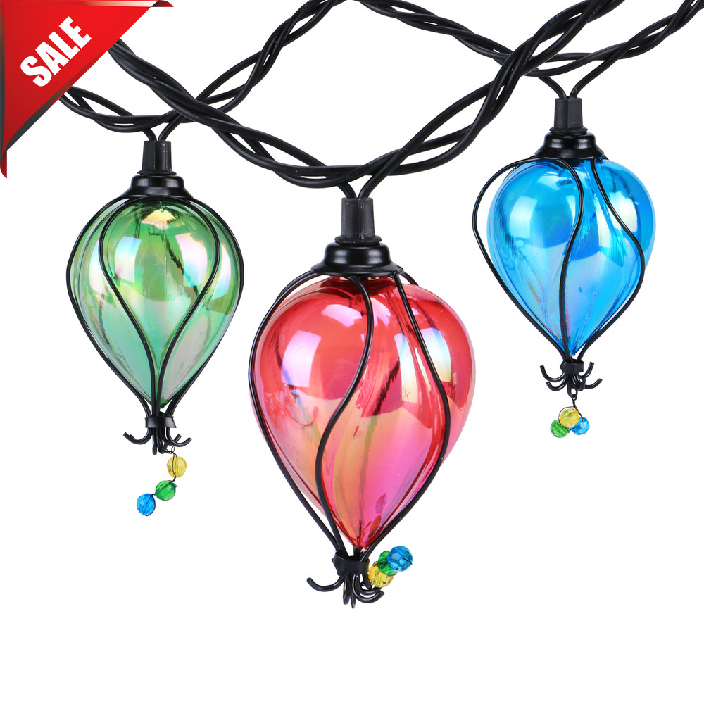 Multicolor Balloon Shape Tear Drop String Lights Shatterproof backyard 10-Count