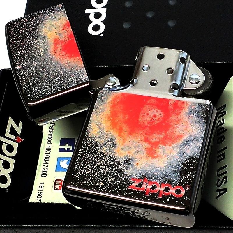 Zippo Nebula Space Black Red One-Sided Processing Inkjet Design Lighter Regular