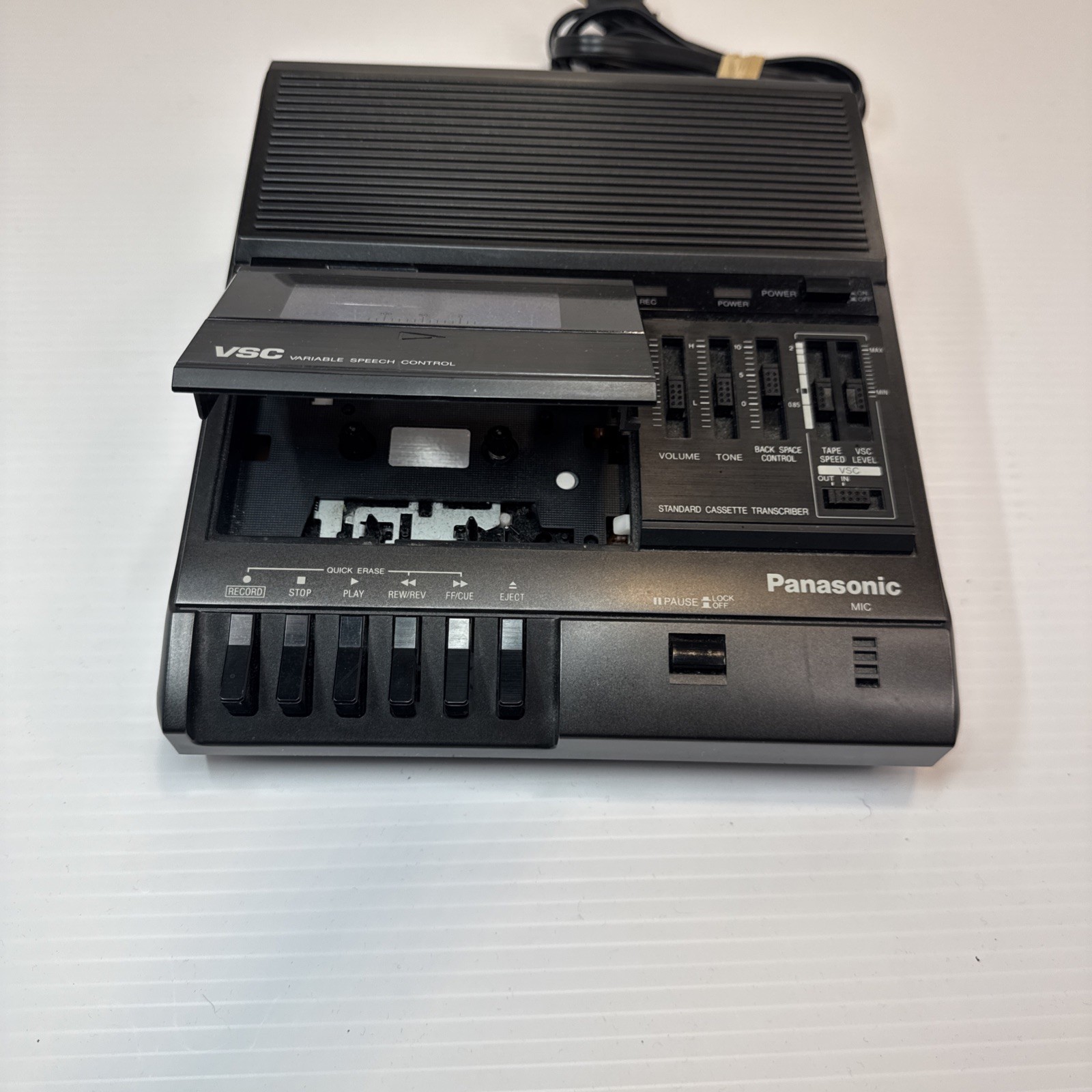 Panasonic RR-830 Desktop Cassette Transcriber Recorder *Powers On All Buttons Wk