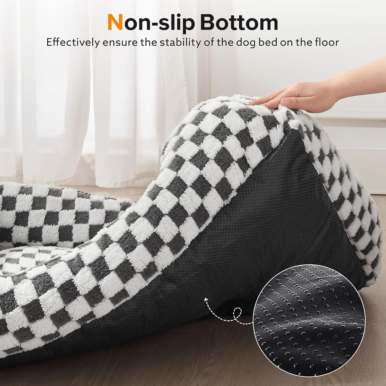 Dog Bed for Large Medium Small Dogs - Rectangle Orthopedic Dog Sofa Bed, Cute Mo