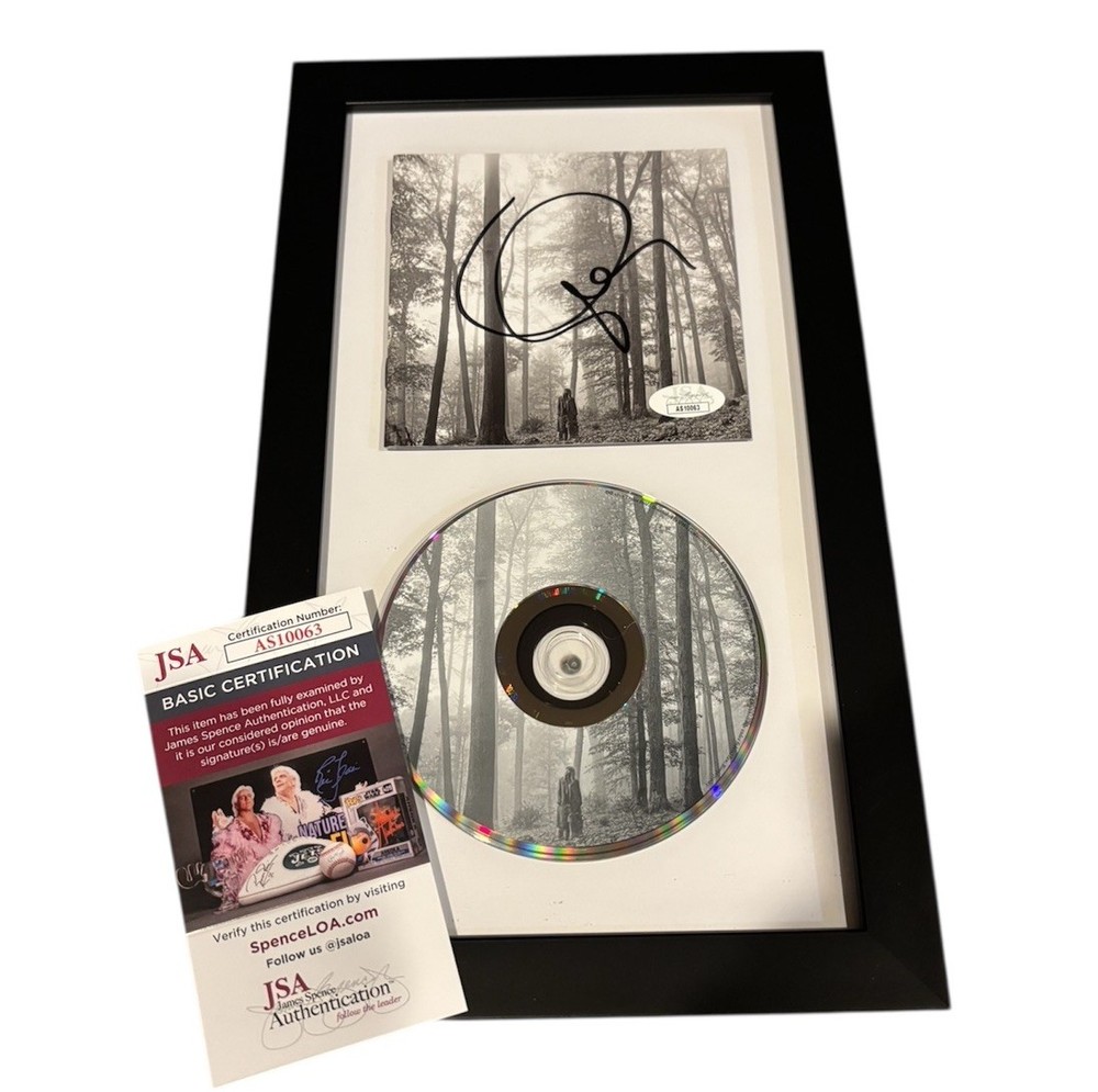 TAYLOR SWIFT FOLKLORE CD Display JSA Framed Signed autograph