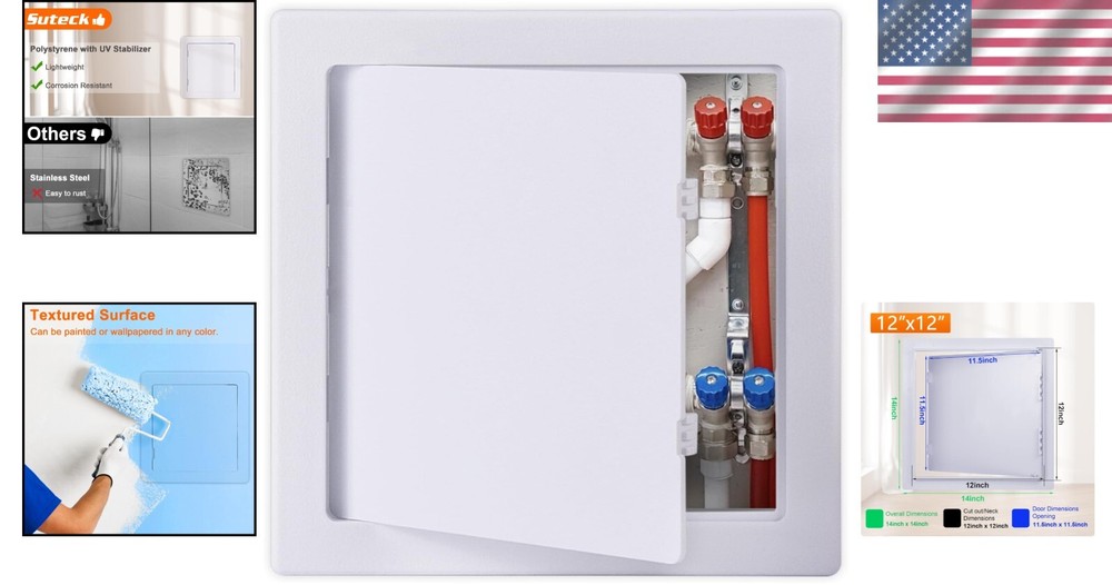 12x12 Inch Plastic Access Panel for Easy Utility Access - Durable & Versatile