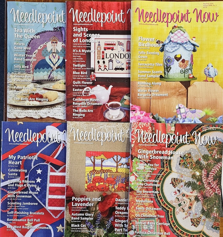6 Needlepoint Now Magazine Issues Jan-Dec 2016