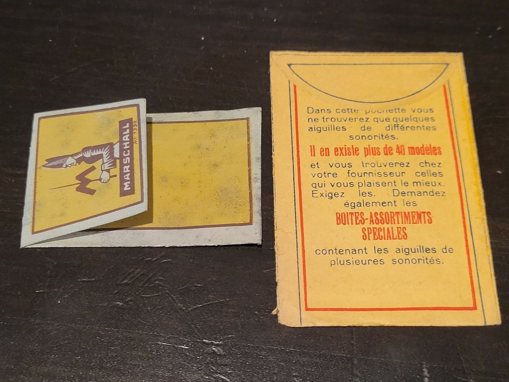 2 Gramophone phonograph needle packets marschall German empty