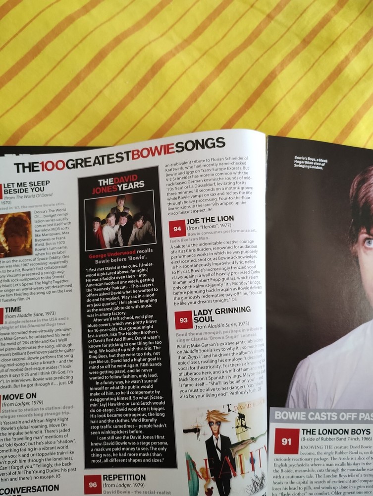 Four David Bowie sought after old magazine articles