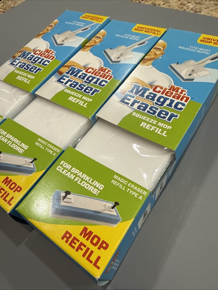 3 -Mr. Clean Magic Eraser Universal Mop Refill Type A Fits Most Squeeze Mops NEW