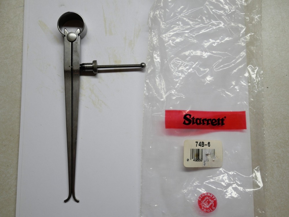 Starrett Tools 74B-6 Fay Spring Type Inside Caliper, Spring Nut 6"