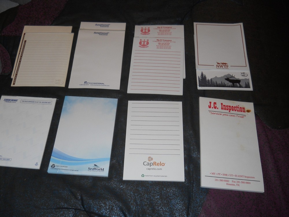 12 Notepads ~ various sizes - new and used