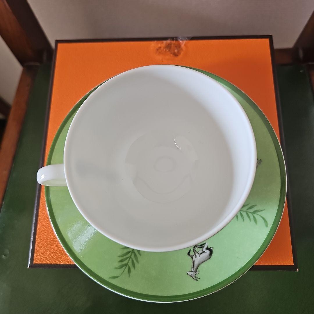 Hermes Vintage Porcelain Cup & Saucer Set White Used 2pc