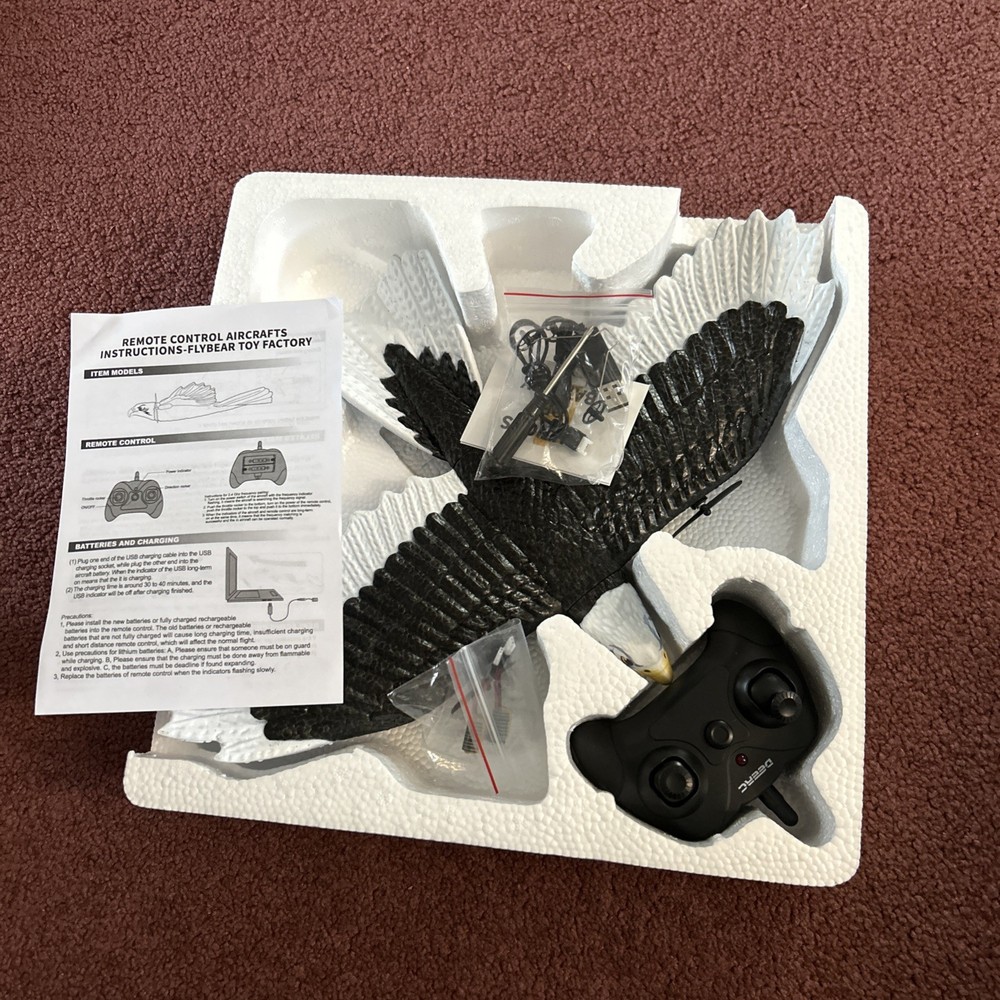 DEERC RC Plane, Remote Control Eagle Plane, RTF Airplane, 2.4GHZ 2CH Flying B...