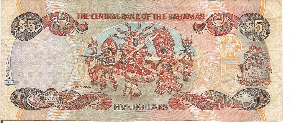 BAHAMAS, 5 DOLLARS, P#63b ,2001