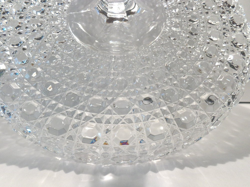 VINTAGE GLASS BUTTONS & SEGMENTED CUTS PEDESTAL CAKE STAND