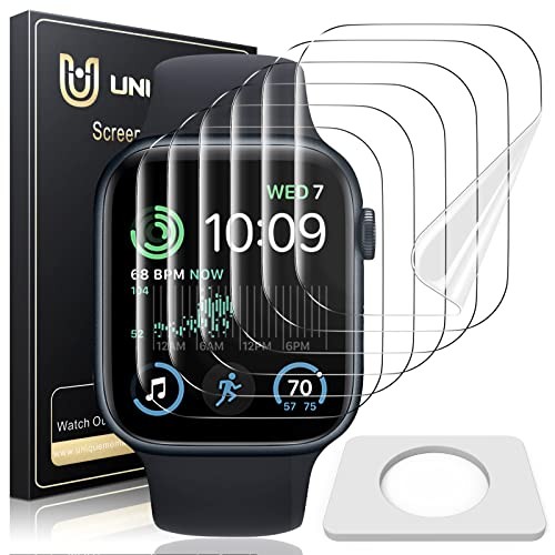 6 Pack TPU Screen Protector Compatible with Apple Watch SE 44mm Transparent