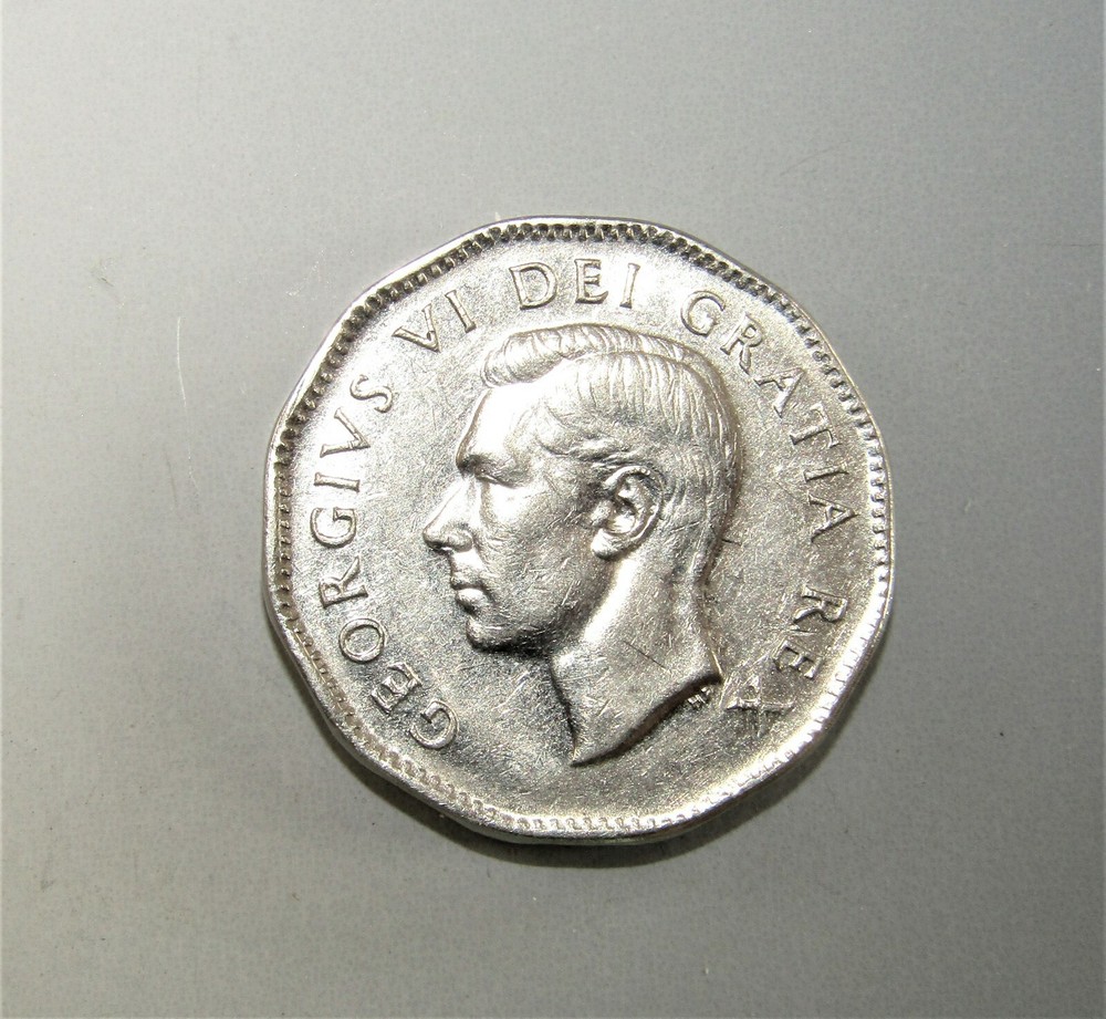 1949 CANADA 5 Cents Die Gouge ERROR through ear
