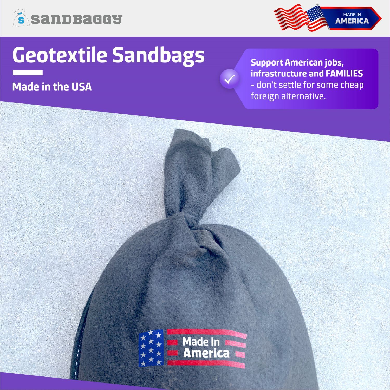 GEOTEXTILE Military Heavy Duty Sandbag Sand Bags - 26" x 14" Sandbags - 8 oz