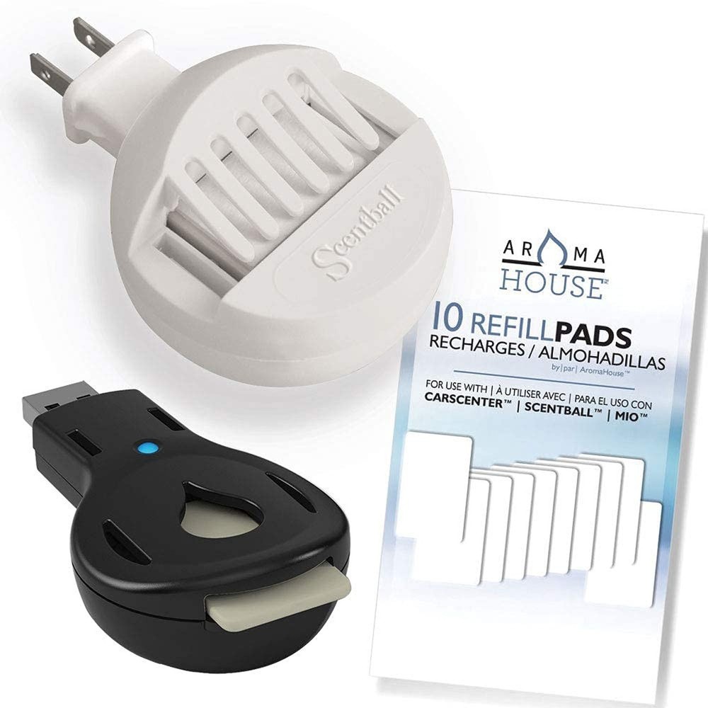 Aromatherapy Diffuser Bundle with Scentball, Aromakey USB & Refill Pads (10) ...