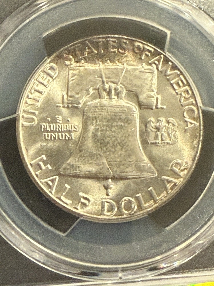 1950 Franklin Half Dollar PCGS MS65FBL Toner
