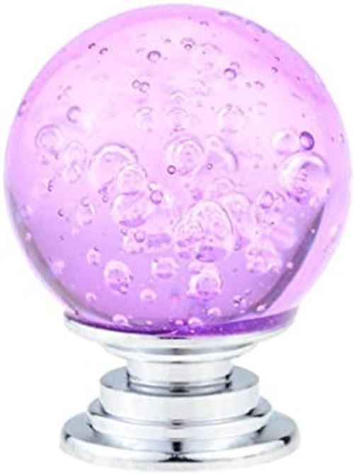 1-1/4" Bubble Glass Knob Purple