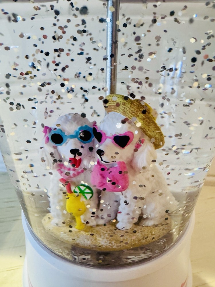 Cracker Barrel LED Poodle Glitter Globe