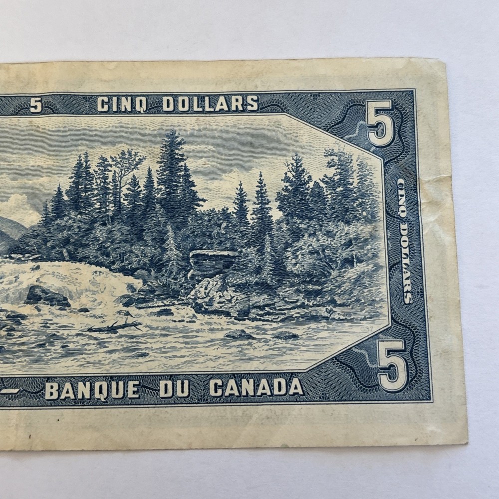 Canada 1954 $5 Five Dollar U/S Serial - Crisp