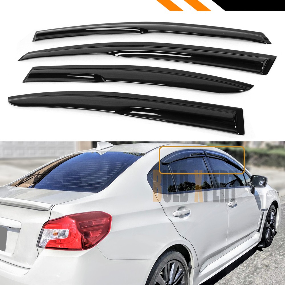 FOR 2012-2016 SUBARU IMPREZA BASE 4DR 3D WAVY WINDOW VISOR RAIN GUARD DEFLECTOR