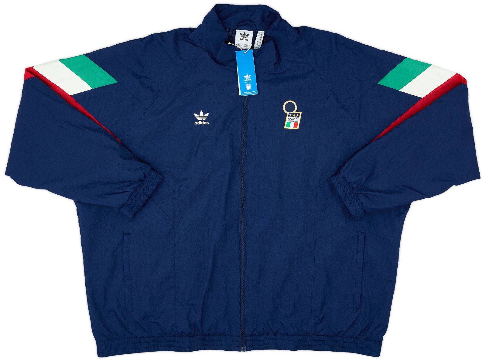 adidas Italy Originals Track Top Woven Track Jacket Retro Blue Classic Men Size
