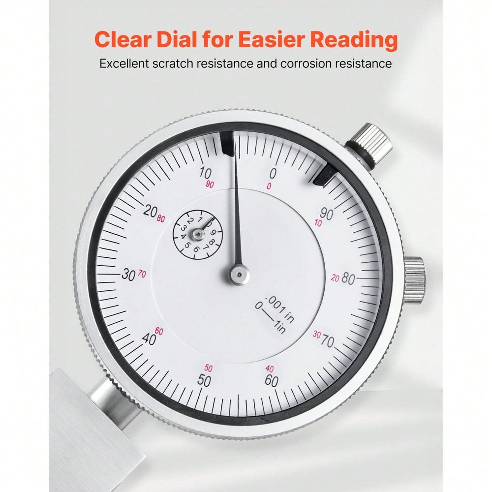 Depth Gauge, Depth Micrometer 0-22 Inch Measuring Range, 0.001" Resolution,