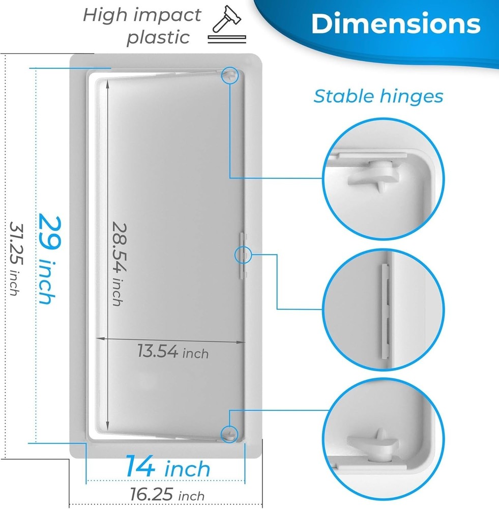 Impact-Resistant White Access Panel for Drywall - Easy Installation & Durable