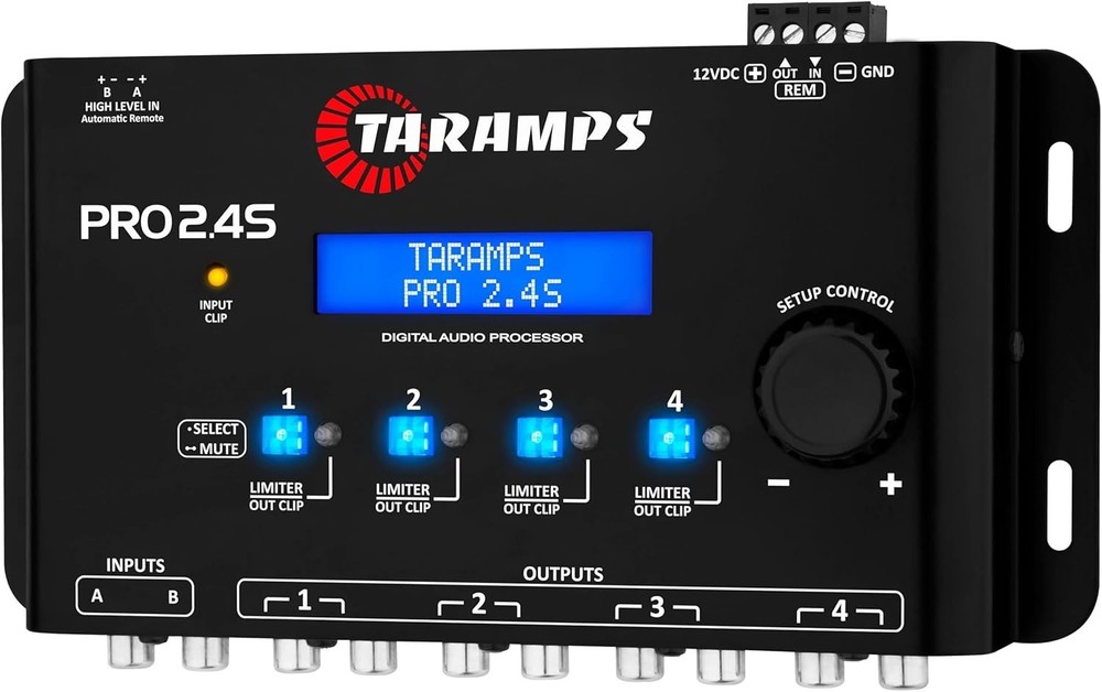 Pro 2.4S DSP Crossover Equalizer 15-Band Graphic 4-Channel Audio Processor