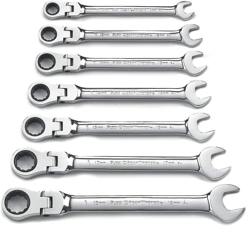 7 Pc. 12 Point Flex Head Ratcheting Combination Metric  Set - 9900D