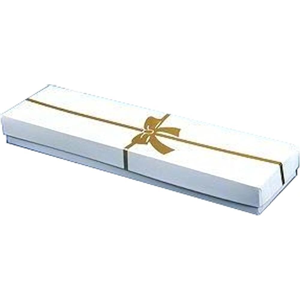 100 Gold Bow White Cotton Boxes Bracelet Gift Display
