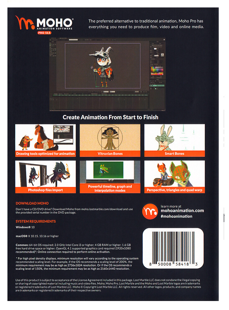 Moho Pro 13.5 - Professional Animation, PC & Mac - New Retail Box with Bonus