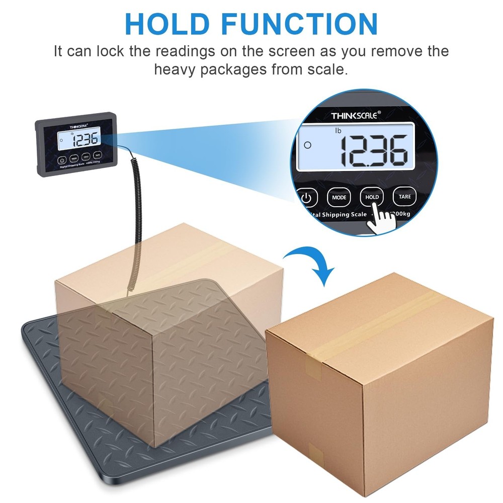 THINKSCALE Shipping Postal Scale with Integrated One-Piece Platform, 10g High...