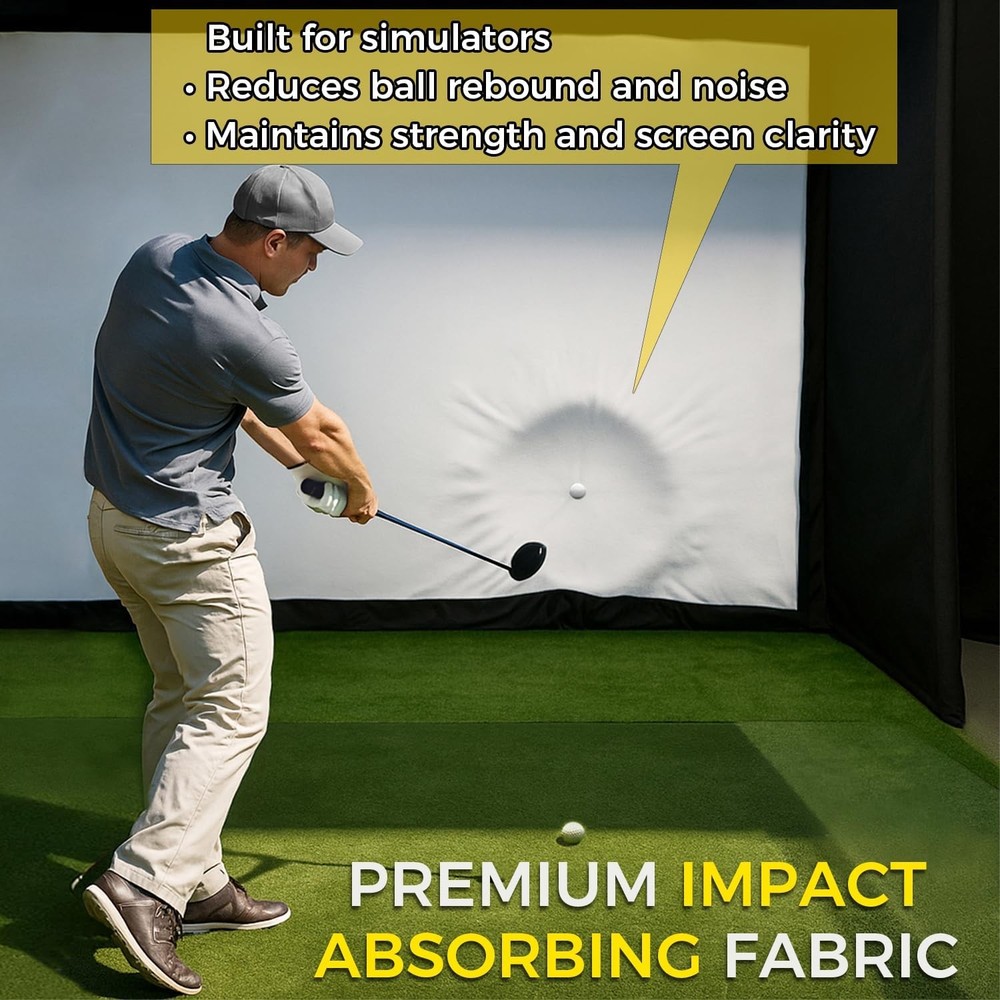 Golf Simulator Enclosure 10 x 8ft Impact Screen Golf Simulator Cage Practice Net
