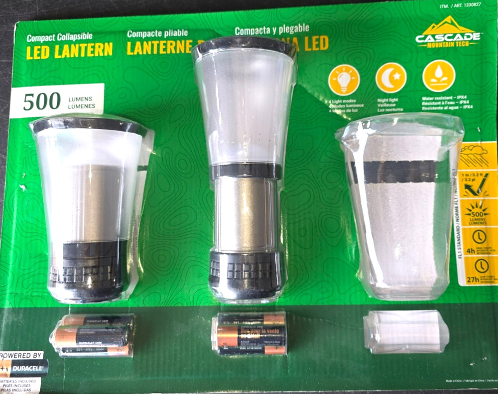 Cascade Mountain Tech Collapsible Bright LED Lantern 2 pack with 4 Light Modes