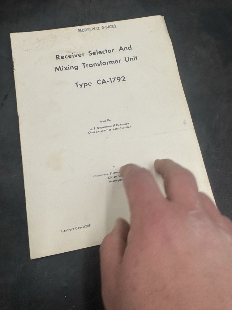 RECEIVER SELECTOR MIXING PANEL 4 CHANNEL TYPE CA-1792 INSTRUCTION BOOK