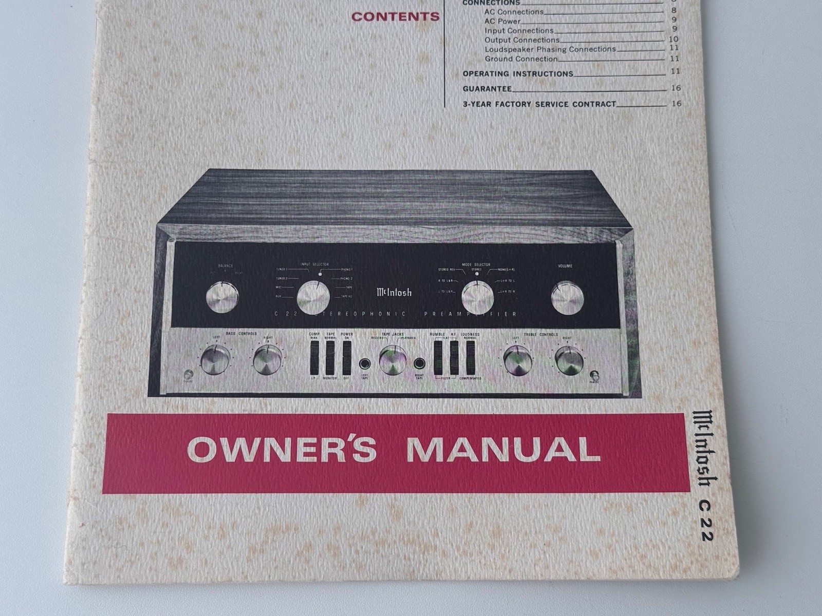 McIntosh C22 Owners Manual