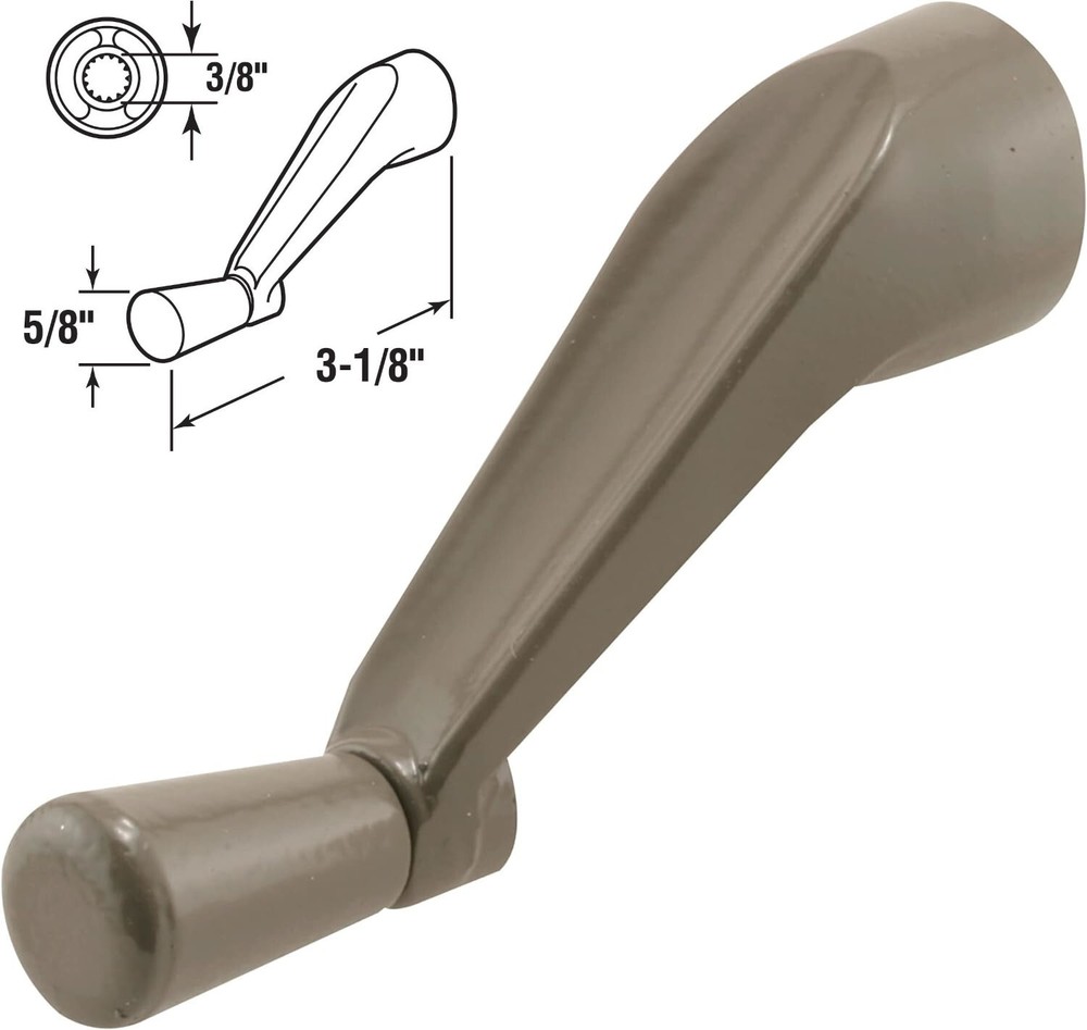 2 Pack, Prime-Line Spline Socket Crank Handle, Stone, H 3966