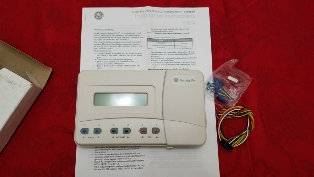Interlogix GE Security Advent Concord SuperBus 2000 Keypad 60-809-04-SEC NEW!