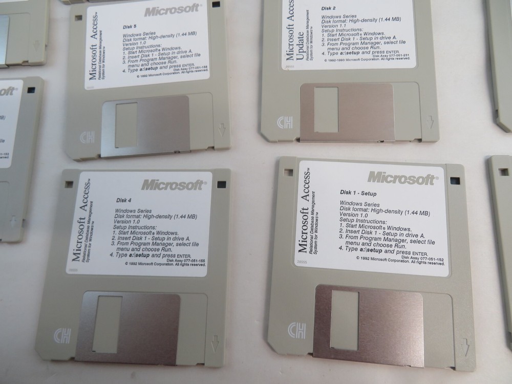 Vintage 1992 Microsoft Access Database 1.00 With Extra Disks