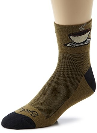 Socks - SockGuy - 3" Classic Java S/M Brown Coffee Cycling/Running NEW