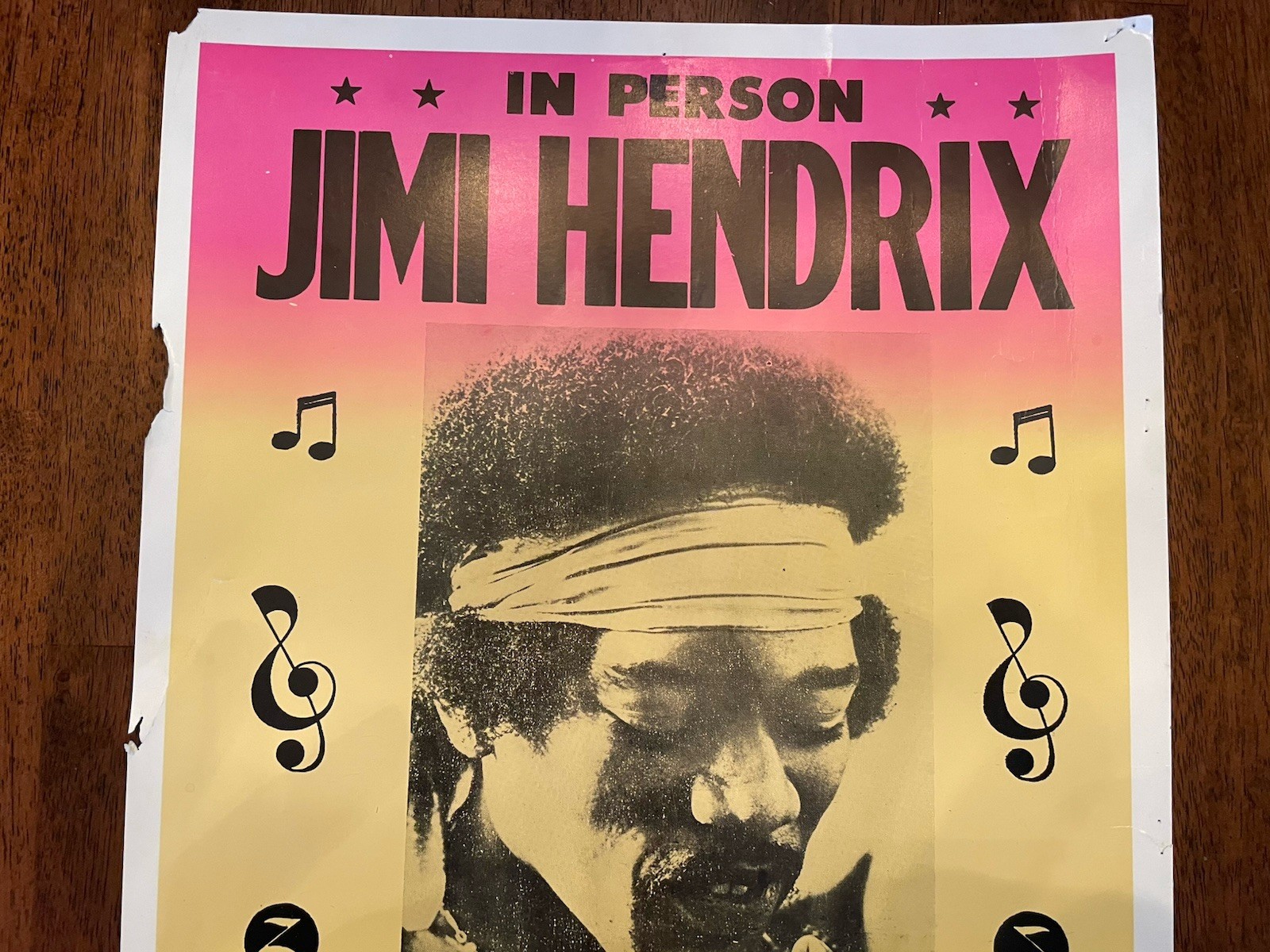 Original Vintage? Jimi Hendrix Concert Poster 1968 14”x22” *see Description*