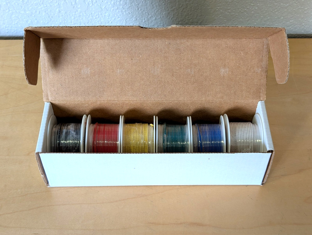 22 Gauge Solid Hook-Up Wire Kit, Includes Six Different Colors 25 Foot Spools