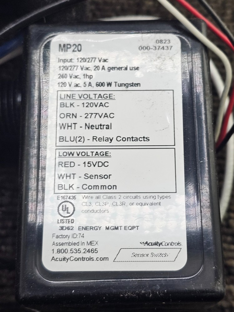 Acuity Controls MP20: Sensor Switch Mini Power Pack 120/240/277
