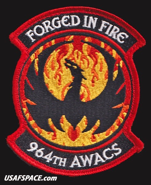 USAF 964TH AIRBORNE AIR CONTROL SQ - E-3 - FORGED IN FIRE - Tinker AFB, OK PATCH