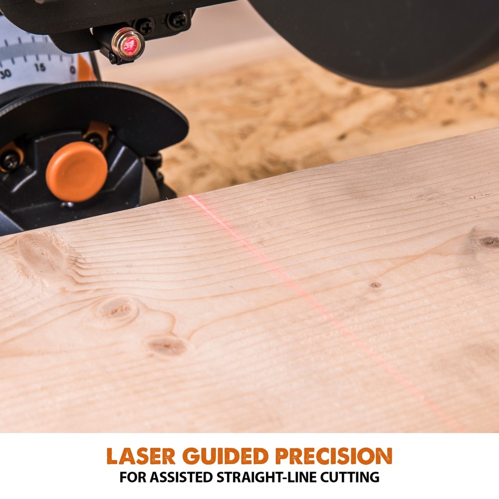 Evolution R255SMS-DB+: Dual Bevel Sliding Miter Saw With 10 in. Multi-Material C