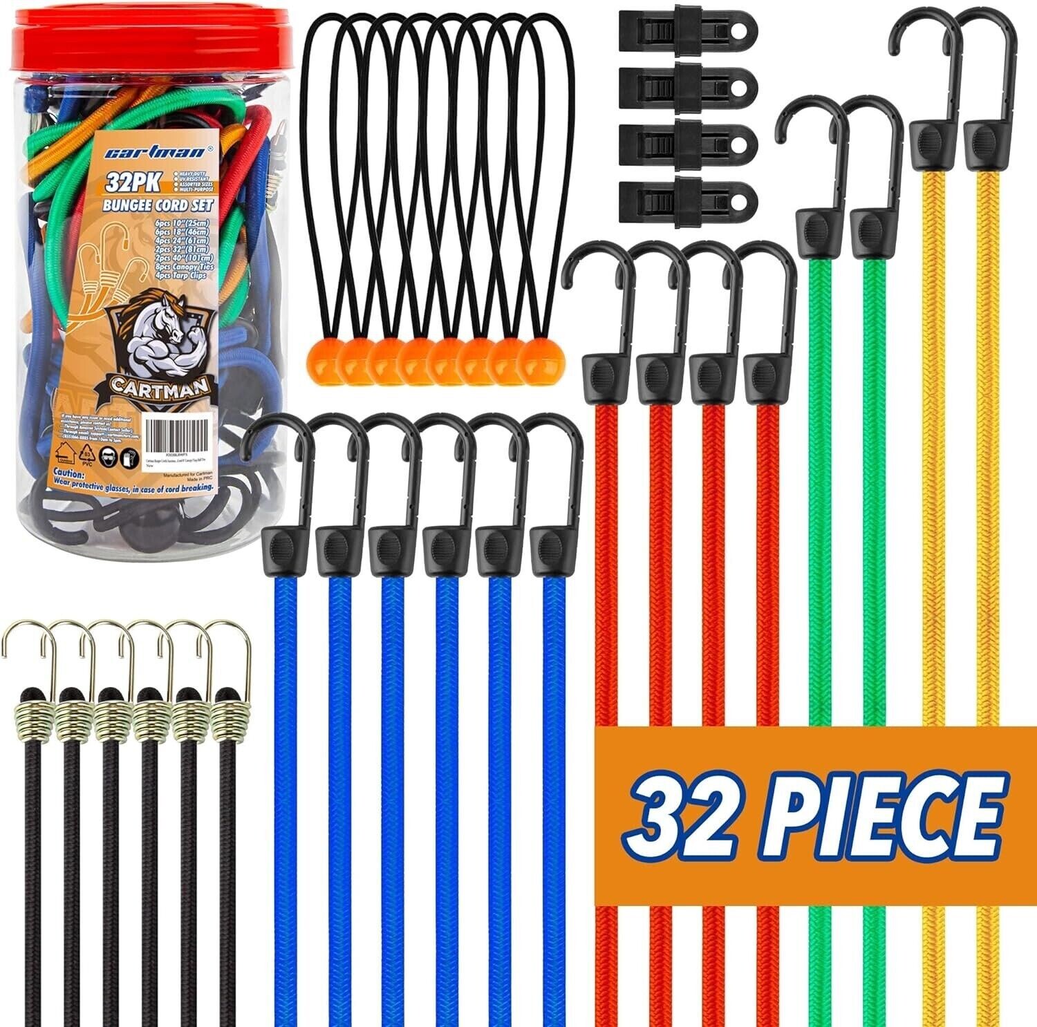 Cartman 32 Piece Bungee Cords Assortment Jar