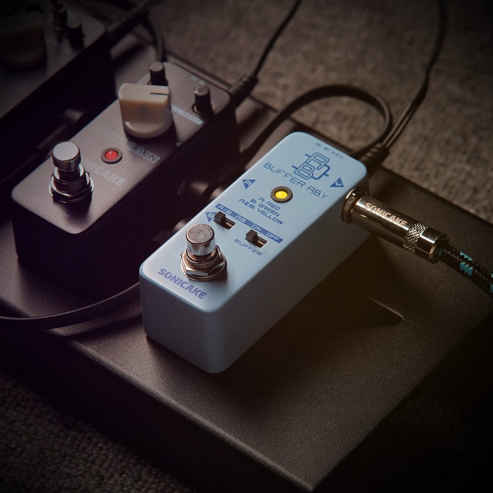 SONICAKE Line Selector AB Switch Mini Guitar Effects Pedal Hook and Loop Tape
