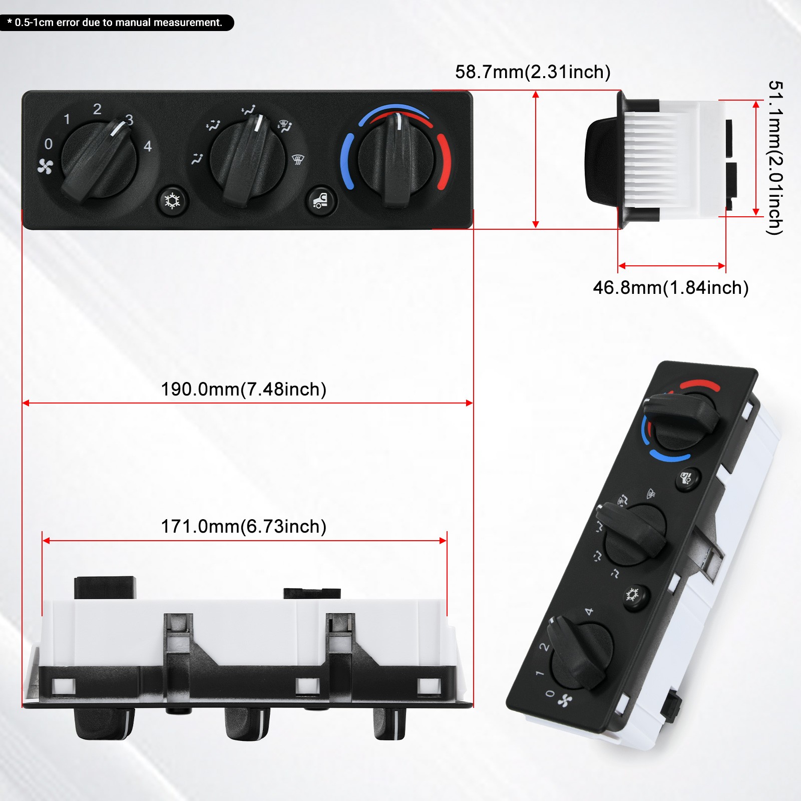 A/C Heater Climate HVAC Control Module Panel For Peterbilt 2008-2015 Q21-6012