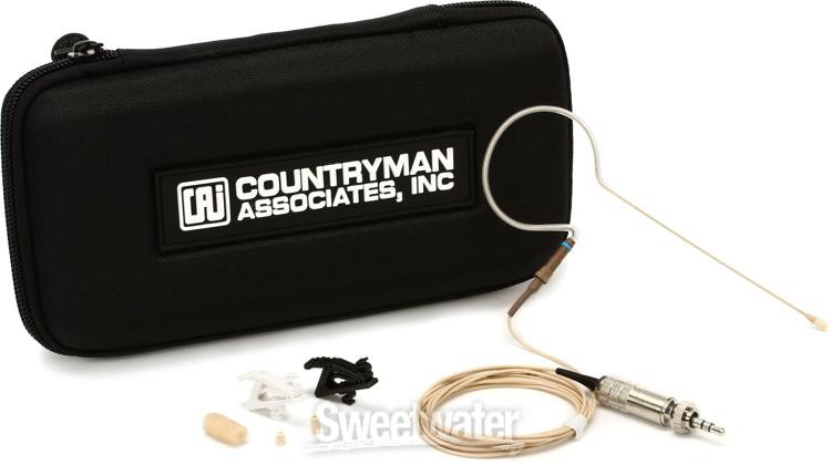 Countryman E6 Omnidirectional Earset Microphone - Low Gain with 1mm Cable and
